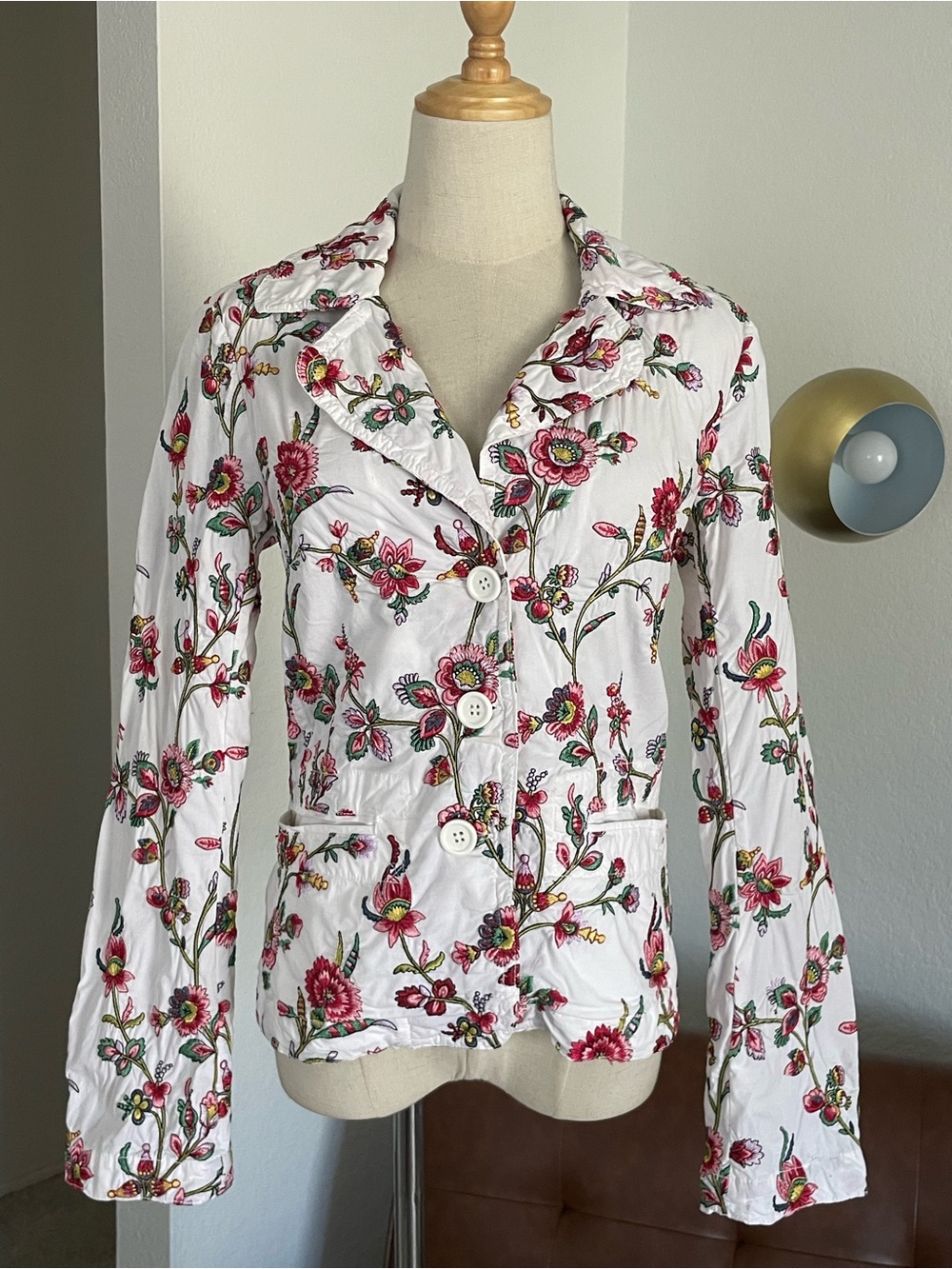 Johnny Was Boho Casual Floral Embroidered Blazer Jacket